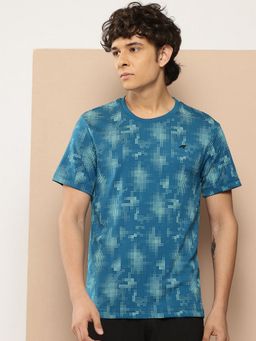 Alcis - Men Blue Printed Sports T-Shirt