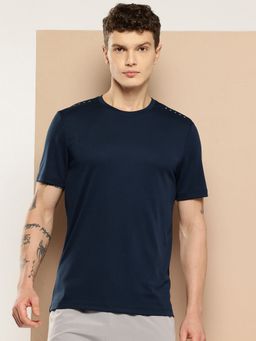 Alcis - Men Navy Blue Solid Sports T-Shirt
