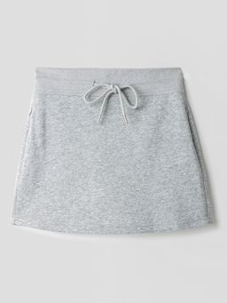 Belliskey - Women Grey Cotton Above Knee Skirt