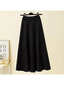 MISS MOSA BY AKANKSHA - Semeah Statement Black Woolen Pleated Skirt