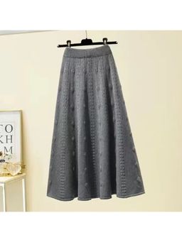 MISS MOSA BY AKANKSHA - Semeah Statement Grey Woolen Pleated Skirt