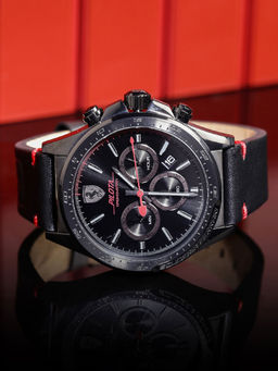 Scuderia Ferrari - Black Leather Watch