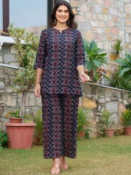 Gahan - Womens Black Printed Pure Cotton Co-Ord Set