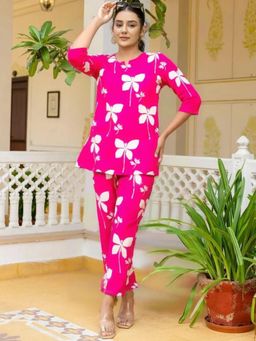 Gahan - Womens Pink Printed Pure Cotton Co-Ord Set