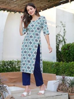 Gahan - Womens Green Printed Regular Kurta with Pant