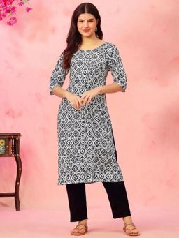 Gahan - Womens Black Printed Regular Kurta with Pant