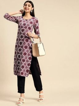 Gahan - Womens Pink Floral Printed Regular Kurta with Pant