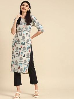 Gahan - Womens Grey Printed Regular Kurta with Pant