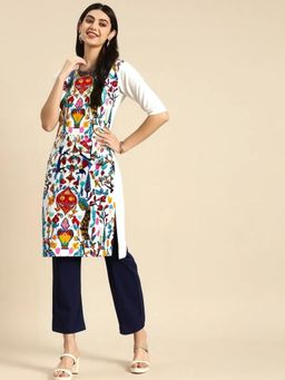 Gahan - Womens White Printed Regular Kurta with Pant
