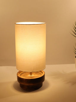 Homesake - Wood Lamp Shade Bedside Lamp Concentric White