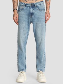 Bene Kleed - Men Mid-Rise Regular Fit Heavy Washed Premium Denim Trouser Blue