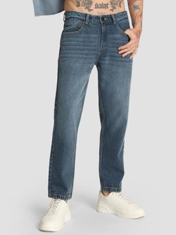 Bene Kleed - Men Mid-Rise Regular Fit Heavy Washed Premium Denim Trouser Blue