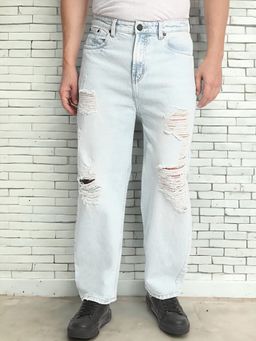 Bene Kleed - Men Baggy Fit Highly Distressed Heavy Fade Pure Cotton Jeans