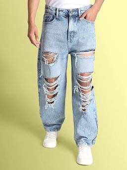Bene Kleed - Men Baggy Fit Highly Distressed Jeans