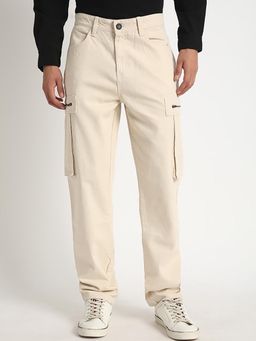 Bene Kleed - Men Pure Cotton Mid Rise Straight Fit Cargo Jeans