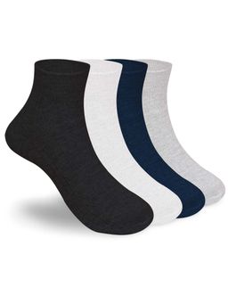 Footprints - White Anti-Odor Bamboo Ankle Causal Designer Socks (Pack of 4)