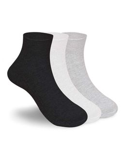 Footprints - Multi-Color Anti-Odor Bamboo Ankle Causal Designer Socks (Pack of 3)