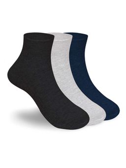 Footprints - Multi-Color Anti-Odor Bamboo Ankle Causal Designer Socks (Pack of 3)