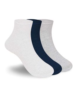 Footprints - Multi-Color Anti-Odor Bamboo Ankle Causal Designer Socks (Pack of 3)