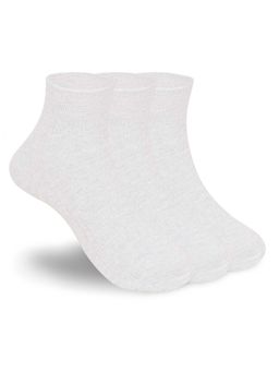 Footprints - White Anti-Odor Bamboo Ankle Causal Designer Socks (Pack of 3)