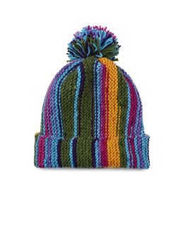 Magic Needles - Multi-Color Woven Knitted Pompom Beanie