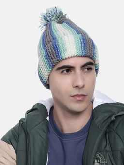 Magic Needles - Multi-Color Woven Knitted Pompom Beanie
