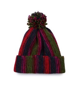 Magic Needles - Multi-Color Woven Knitted Pompom Beanie