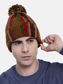 Magic Needles - Multi-Color Woven Knitted Pompom Beanie