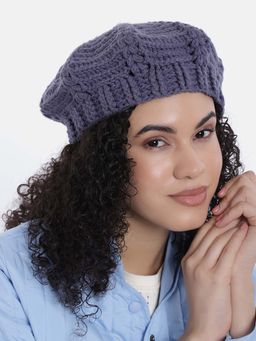 Magic Needles - Purple Woven Beret Cap