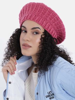 Magic Needles - Pink Woven Beret Cap