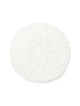 Magic Needles - White Woven Beret Cap