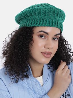 Magic Needles - Green Woven Beret Cap