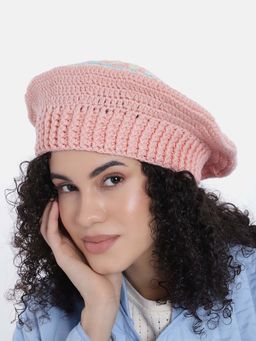 Magic Needles - Pink Woven Beret Cap