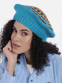 Magic Needles - Turquoise Woven Beret Cap
