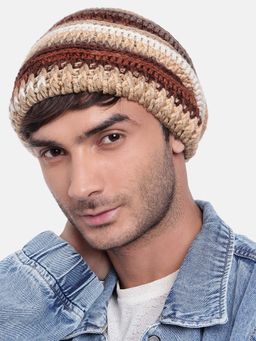 Magic Needles - Beige Handmade Woven Crochet Beanie