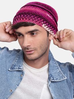 Magic Needles - Purple Handmade Woven Crochet Beanie
