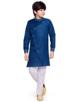 Jeetethnics - Boys Navy Blue Kurta Pyjama (Set of 2)