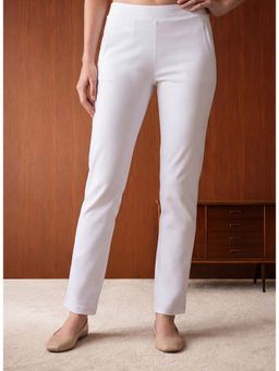 Lakshita - Women Roma Ivory Cotton Straight Fit Pant