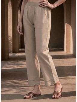 Lakshita - Women Beige Linen Blend Daily Wear Palazzos