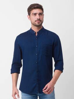 Spykar - Dark Blue Cotton Full Sleeve Denim Shirt for Men