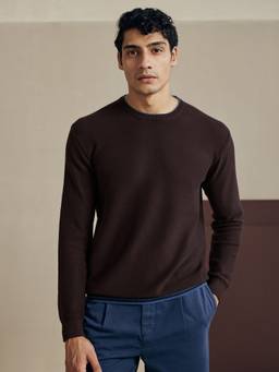 Andamen - Men Pure Cotton Honeycomb Knit Pullover