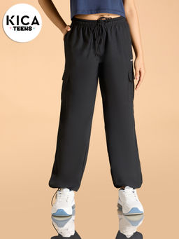Kica - Mid Rise Solid Lightweight Cargo Pants - For Girls