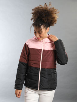 Campus Sutra - Multi Color Women Colorblocked Stylish Casual Puffer Jacket
