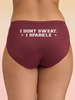 Lola and Mae - C.O.A.T Hipster-Panty Pack of 1-Good Vibes Maroon LMP1015