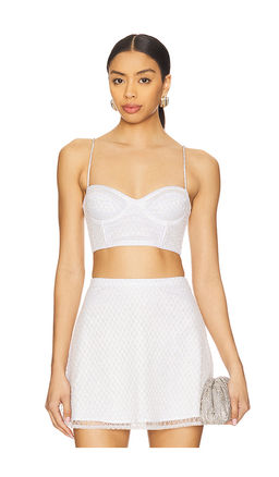 For Love & Lemons - Glitter Grid Bustier Top