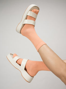 MIXT by Nykaa Fashion - Off White Dual Strap Flatforms