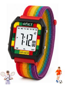Spiky - Kids Multi-Color Strap Digital Diving Watch with Alarm (M)