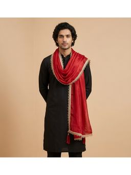 MUFFLY - Men Solid Red Fendi Dupatta