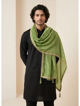 MUFFLY - Men Solid Green Fendi Dupatta