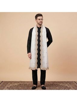 MUFFLY - Elegant Men Organza White Dupatta